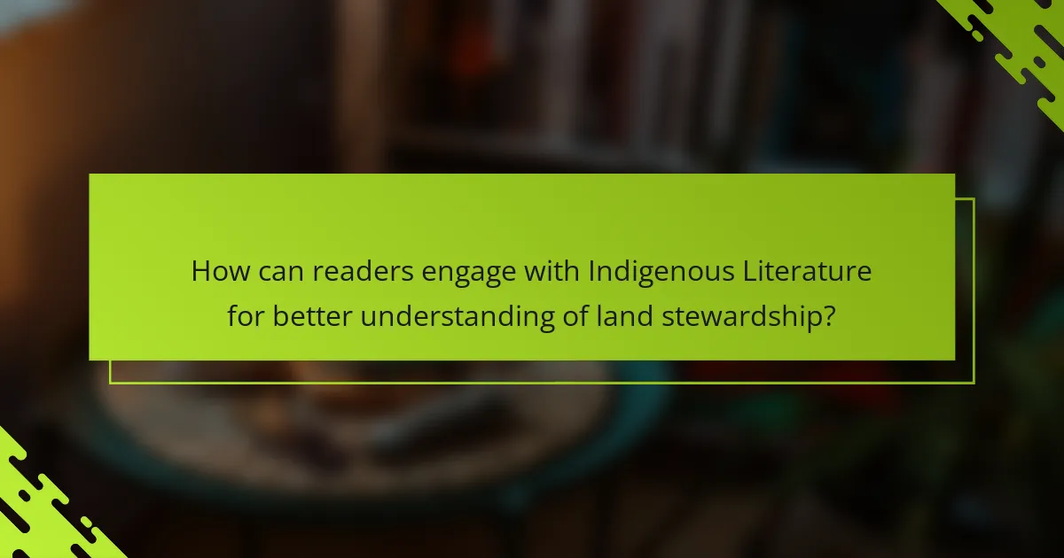 How can readers engage with Indigenous Literature for better understanding of land stewardship?