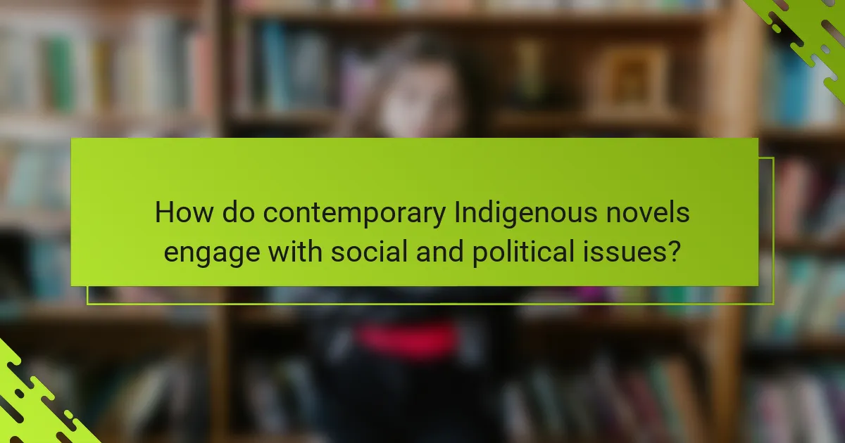 How do contemporary Indigenous novels engage with social and political issues?