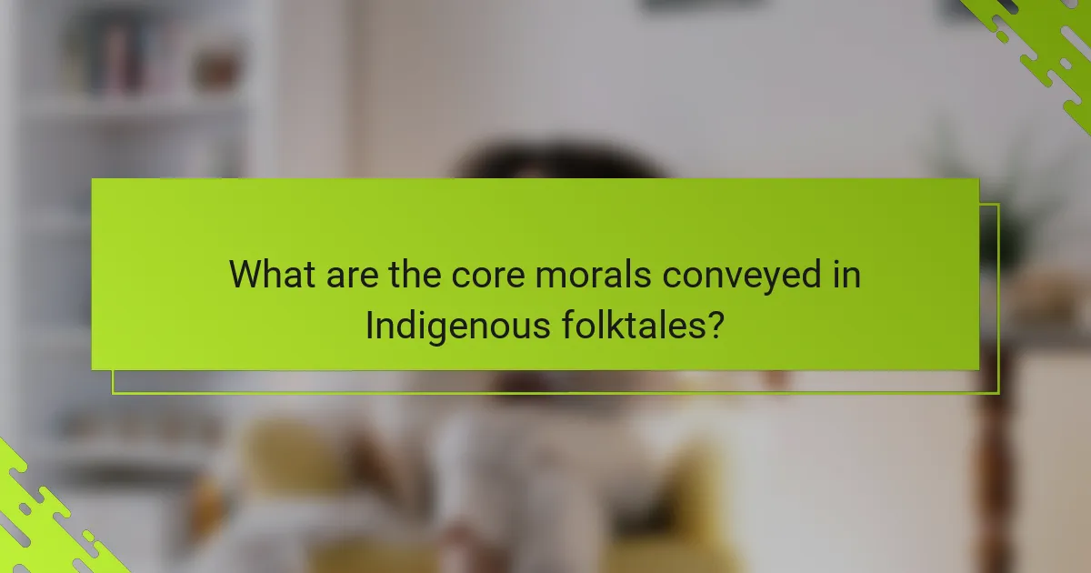 What are the core morals conveyed in Indigenous folktales?